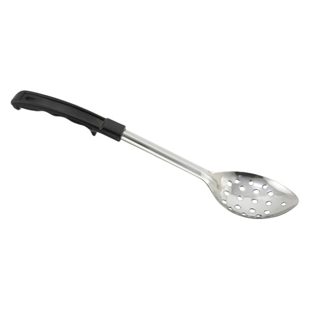 Winco Stainless Steel Perforated Basting Spoon with Stop Hook, 11"
