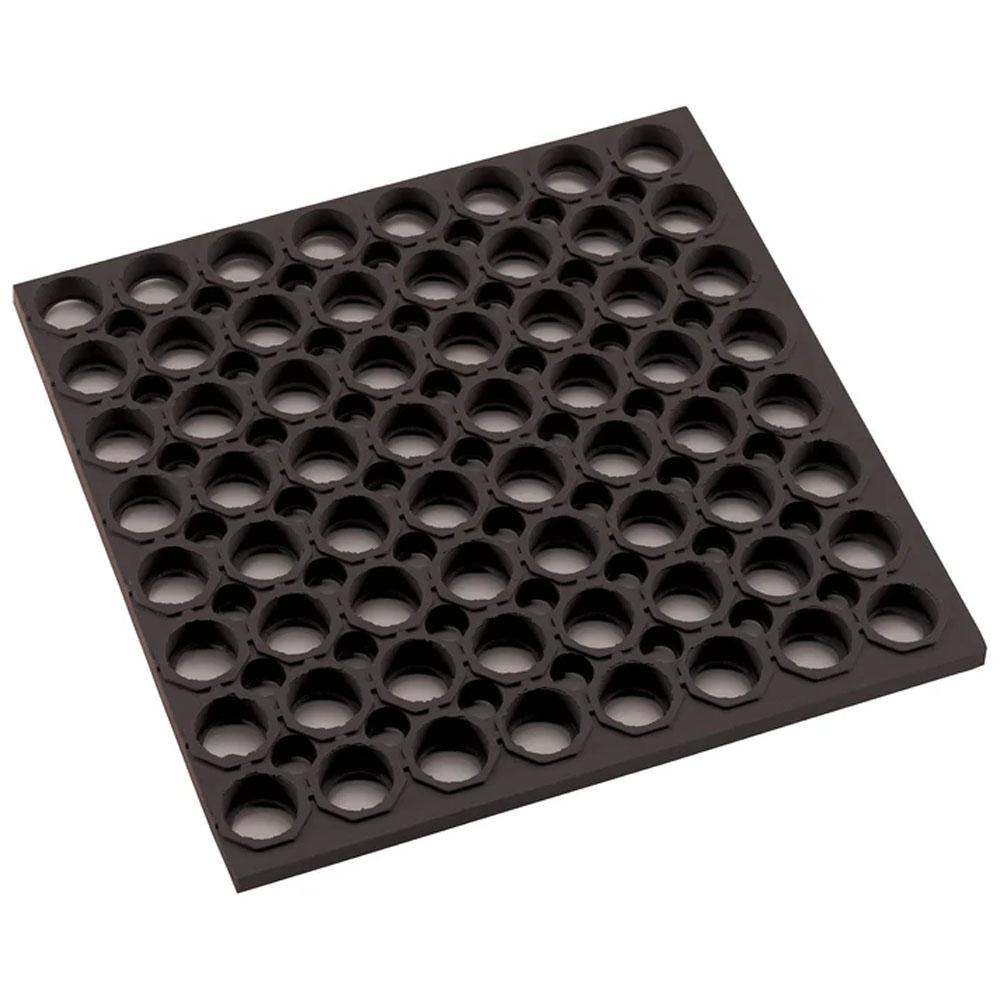 Winco Straight Edge Rubber Floor Mat, Black, 3 Feet x 5 Feet