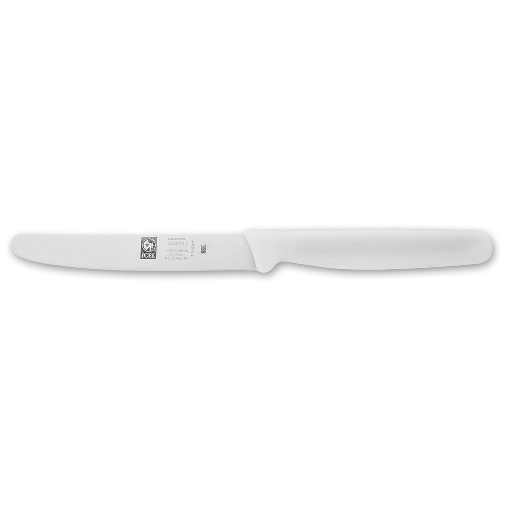 Icel White Straight Edge Paring Knife, 4.25" Blade - Image 1