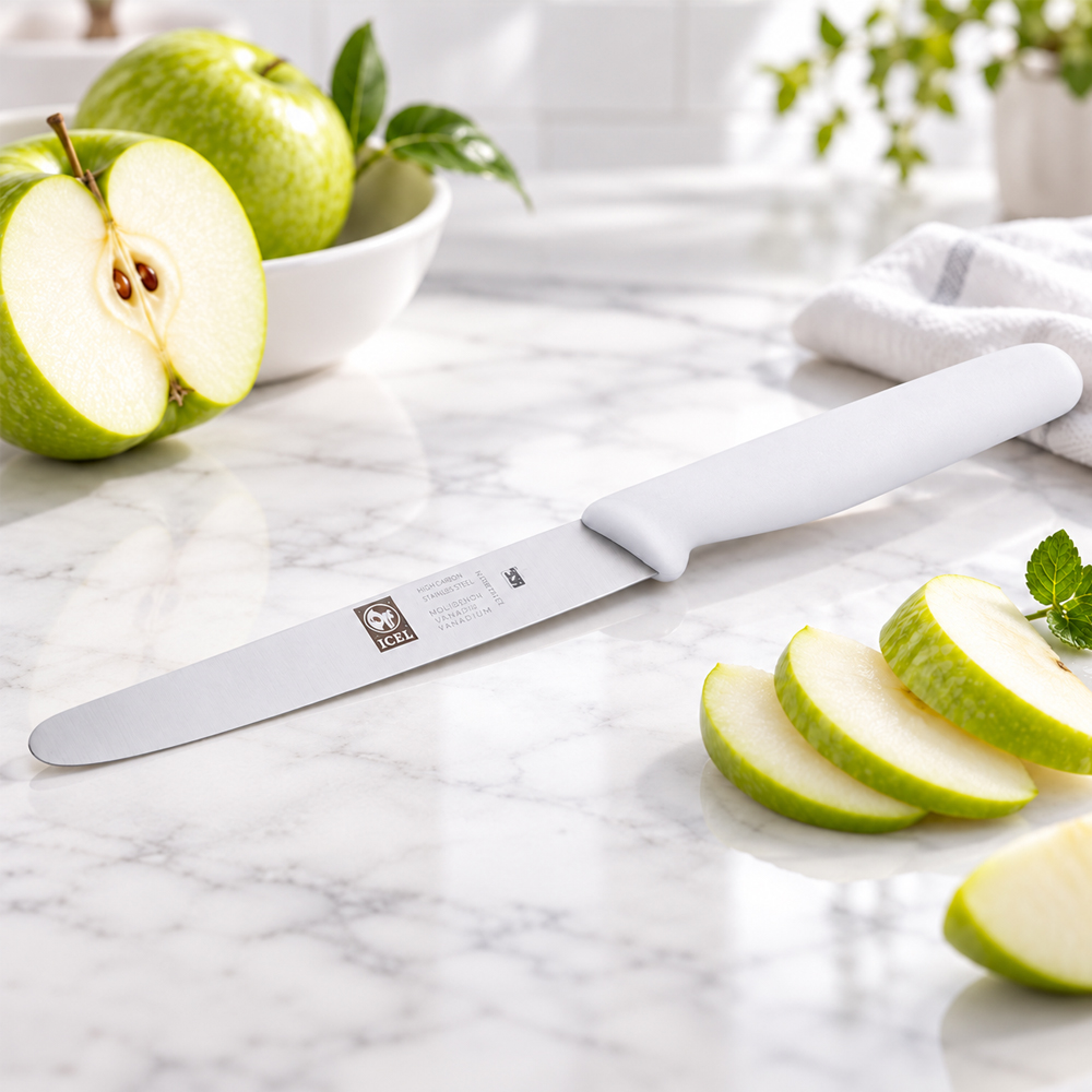 Icel White Straight Edge Paring Knife, 4.25" Blade - Image 2