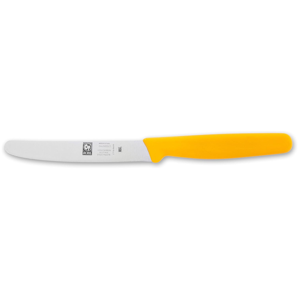 Icel Yellow Straight Edge Paring Knife, 4.25" Blade - Image 1