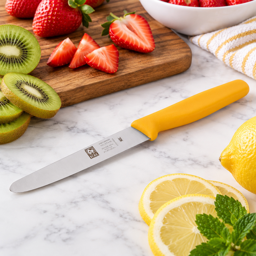 Icel Yellow Straight Edge Paring Knife, 4.25" Blade - Image 2
