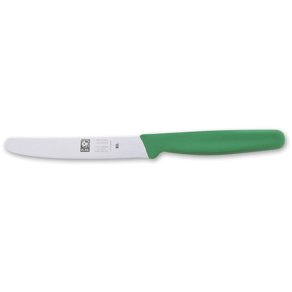 Icel Green Straight Edge Paring Knife, 4.25" Blade - Image 1