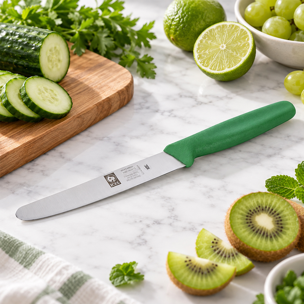 Icel Green Straight Edge Paring Knife, 4.25" Blade - Image 2