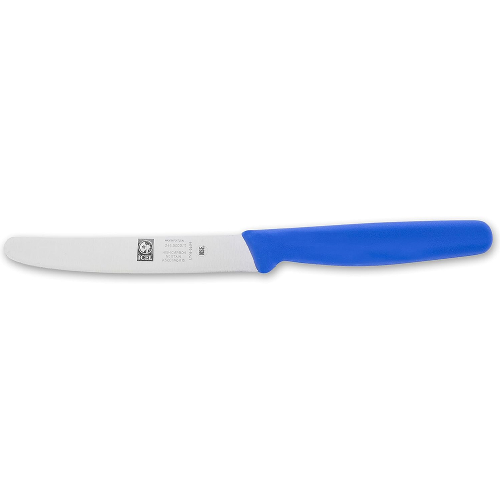 Icel Blue Straight Edge Paring Knife, 4.25" Blade - Image 1