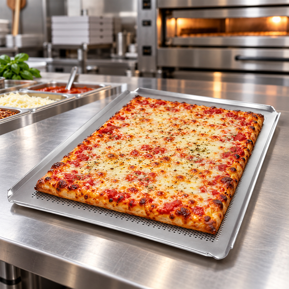 Chicago Metallic Glazed Aluminum Perforated Baking Sheet, 12-3/4" X 18-3/8" X 1/3" - Case Of 4 - Image 2