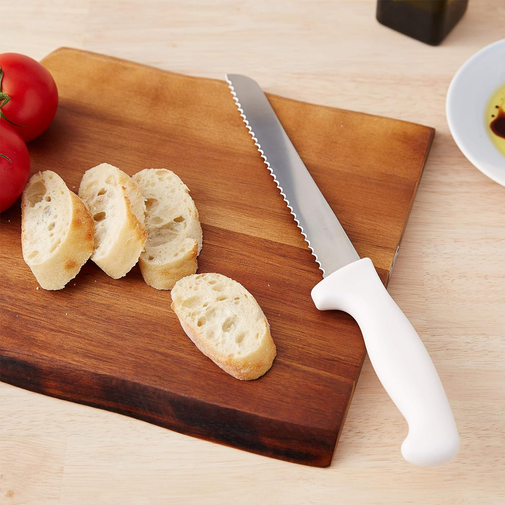 Bleteleh White Scalloped Bread And Cake Knife, 8" Blade - Image 2