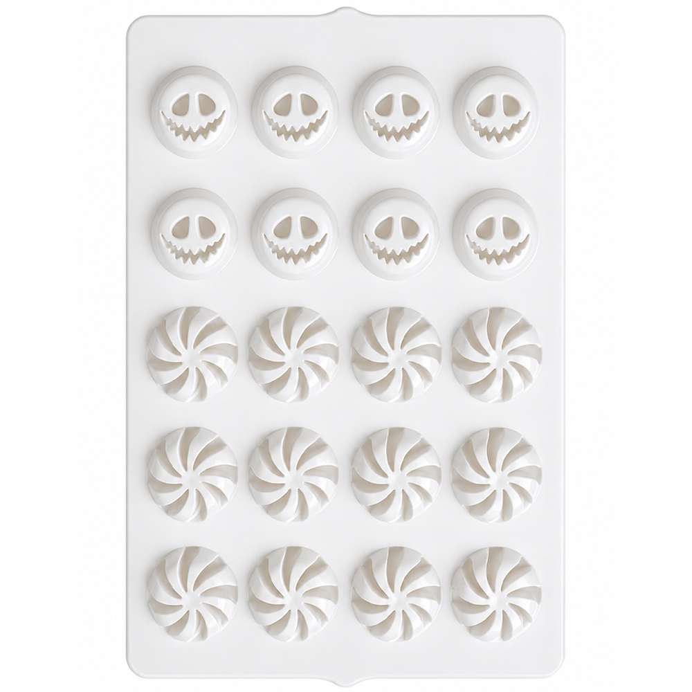 Greyas Easypaint Spooky Face & Swirl Chocolate Stencil, 24 Cavities - Image 3