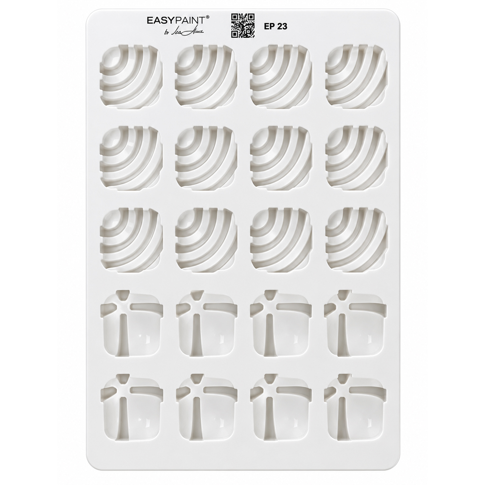 Greyas Easypaint Ribbon & Swirl Chocolate Stencil, 24 Cavities - Image 2