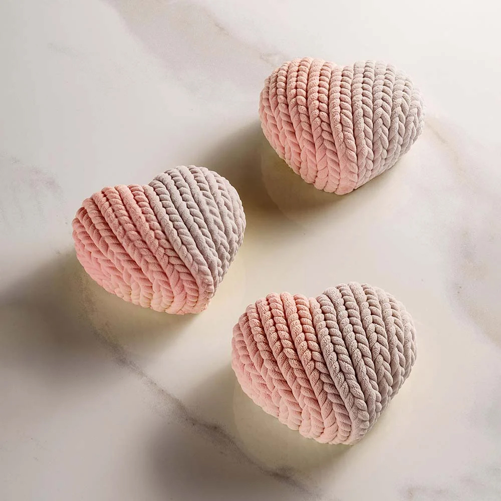Pavoni Pavoflex Px43142 Tricot Heart Silicone Mold, 12 Cavities - Image 1