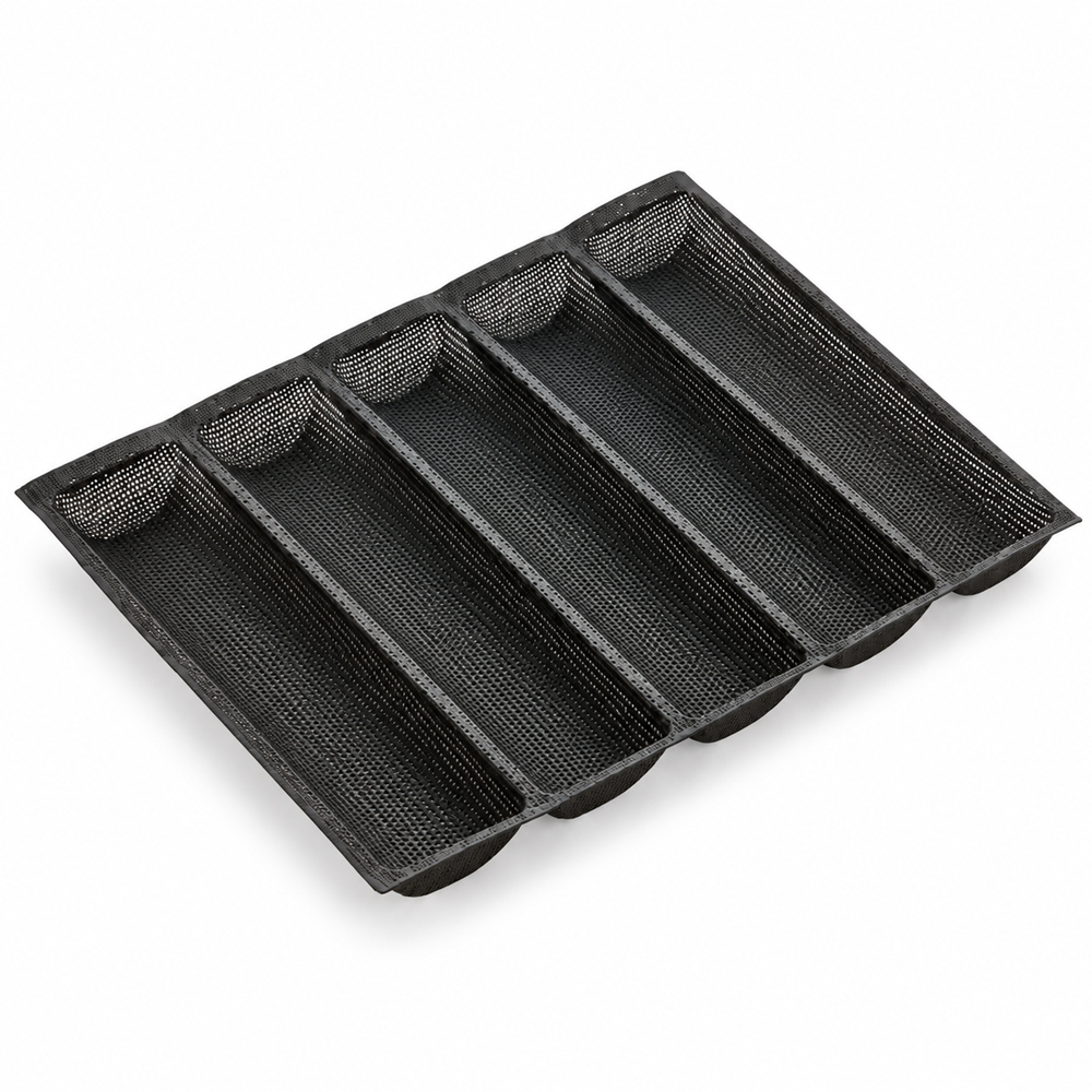 Winco 5 Roll Silicone Bread Form, 18" X 13" - Image 1
