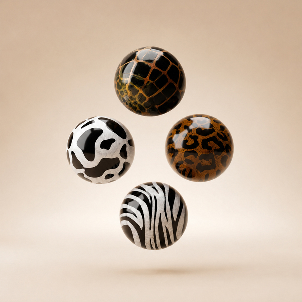 Chocolate World Animal Print Silicone Stamps, 4-piece - Image 1