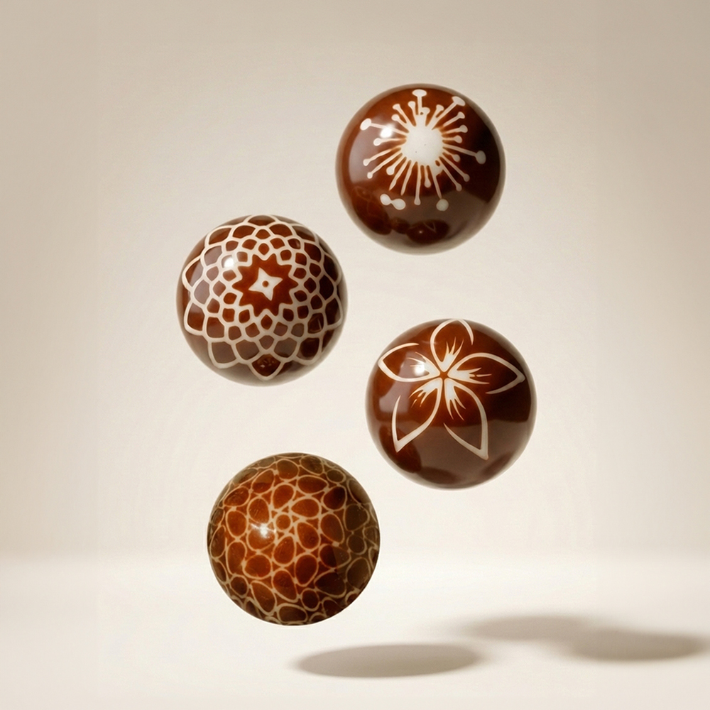 Chocolate World Flower Silicone Stamps, 4-piece - Image 1
