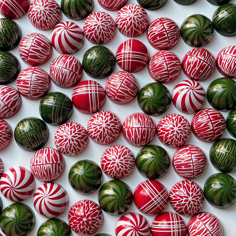 Chocolate World Christmas Silicone Stamps, 4-piece - Image 1