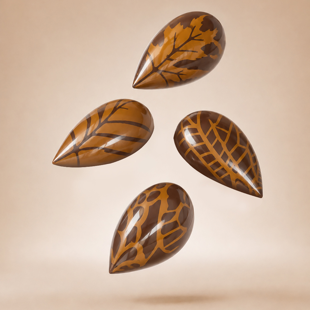 Chocolate World Fauna & Flora Silicone Chocolate Stamps, 4-piece - Image 1