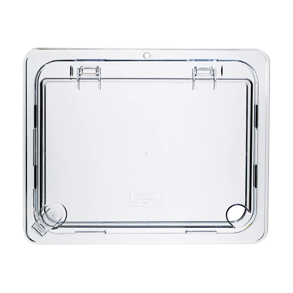 Winco Hinged Polycarbonate Food Pan Cover, Half Size - Image 2