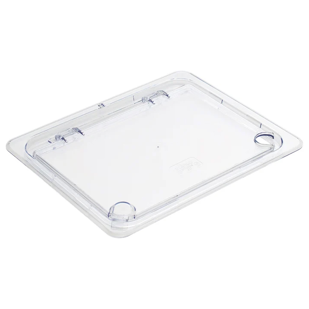 Winco Hinged Polycarbonate Food Pan Cover, Half Size - Image 1