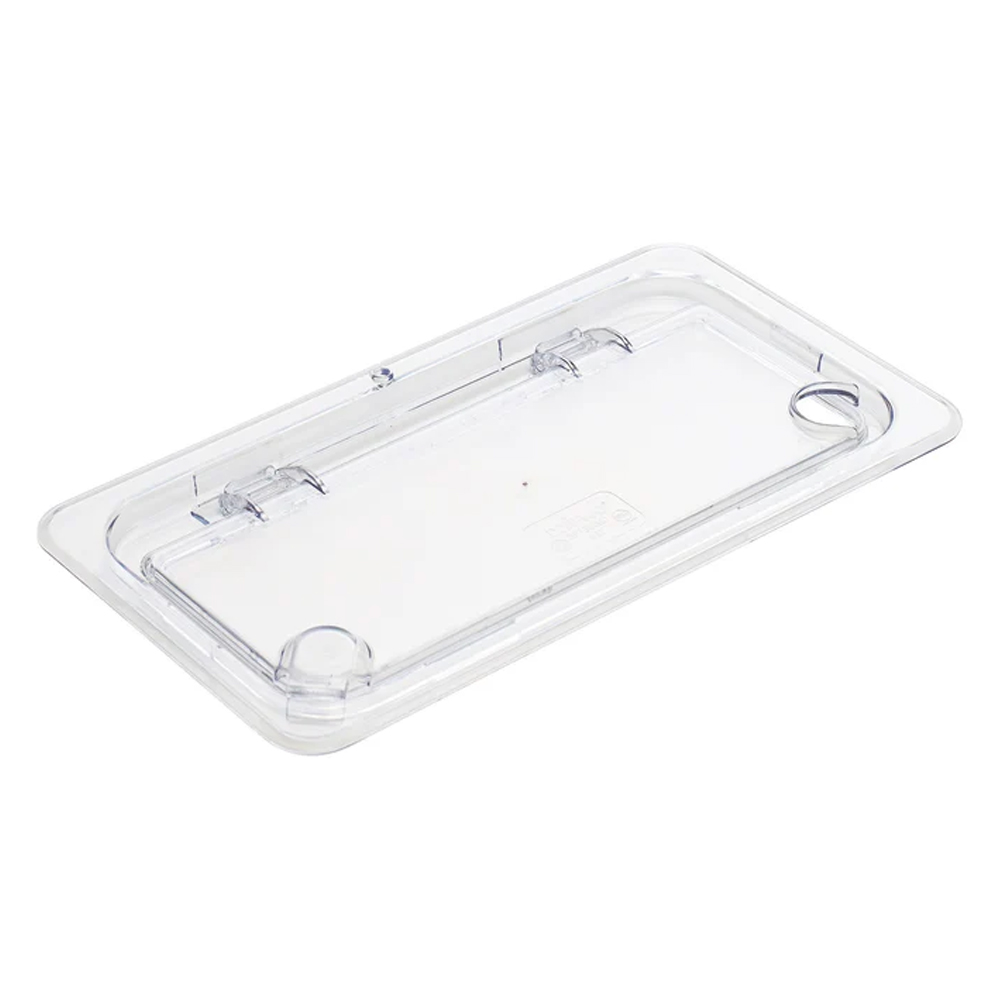 Winco Hinged Polycarbonate Food Pan Cover, Third Size - Image 1