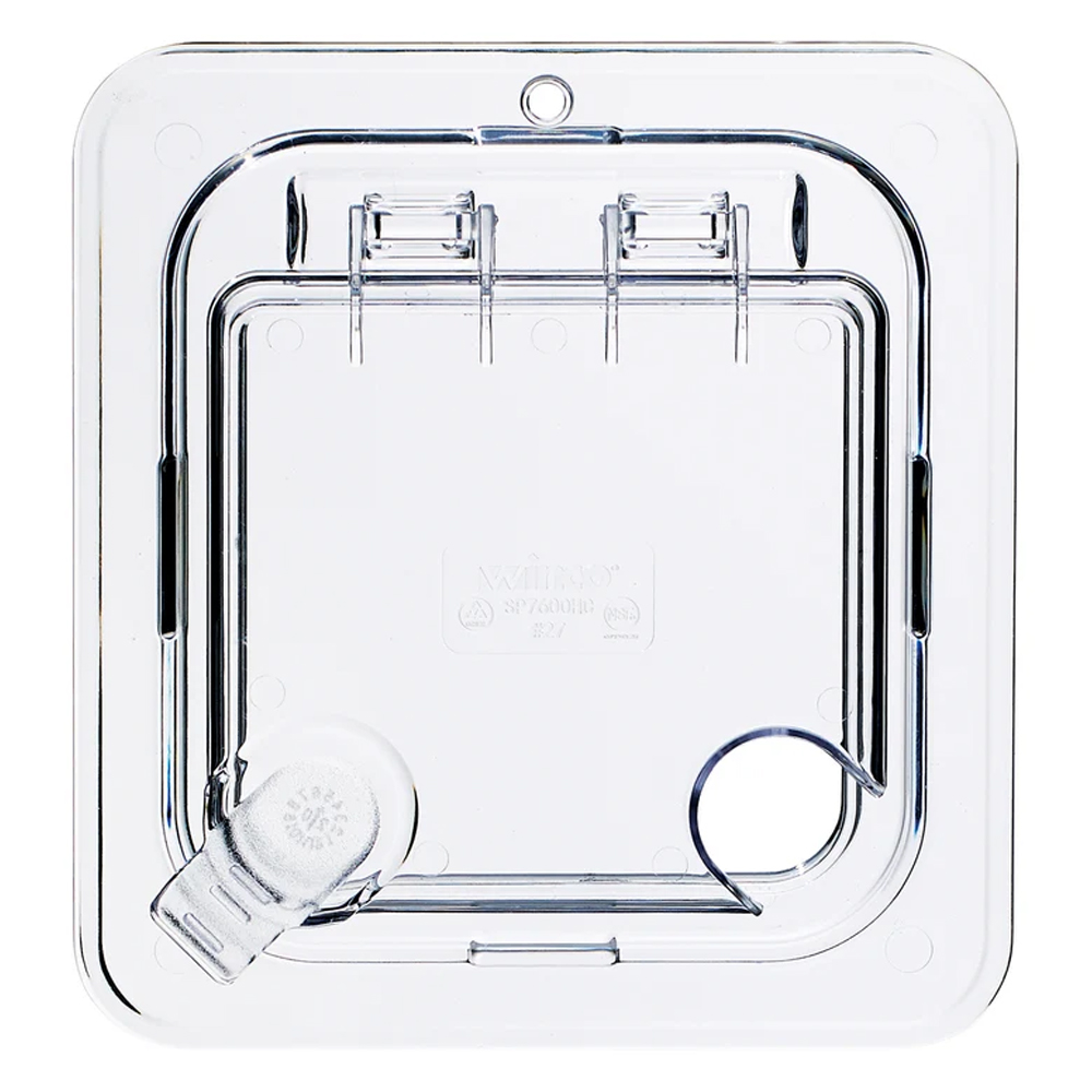 Winco Hinged Polycarbonate Food Pan Cover, Sixth Size - Image 2