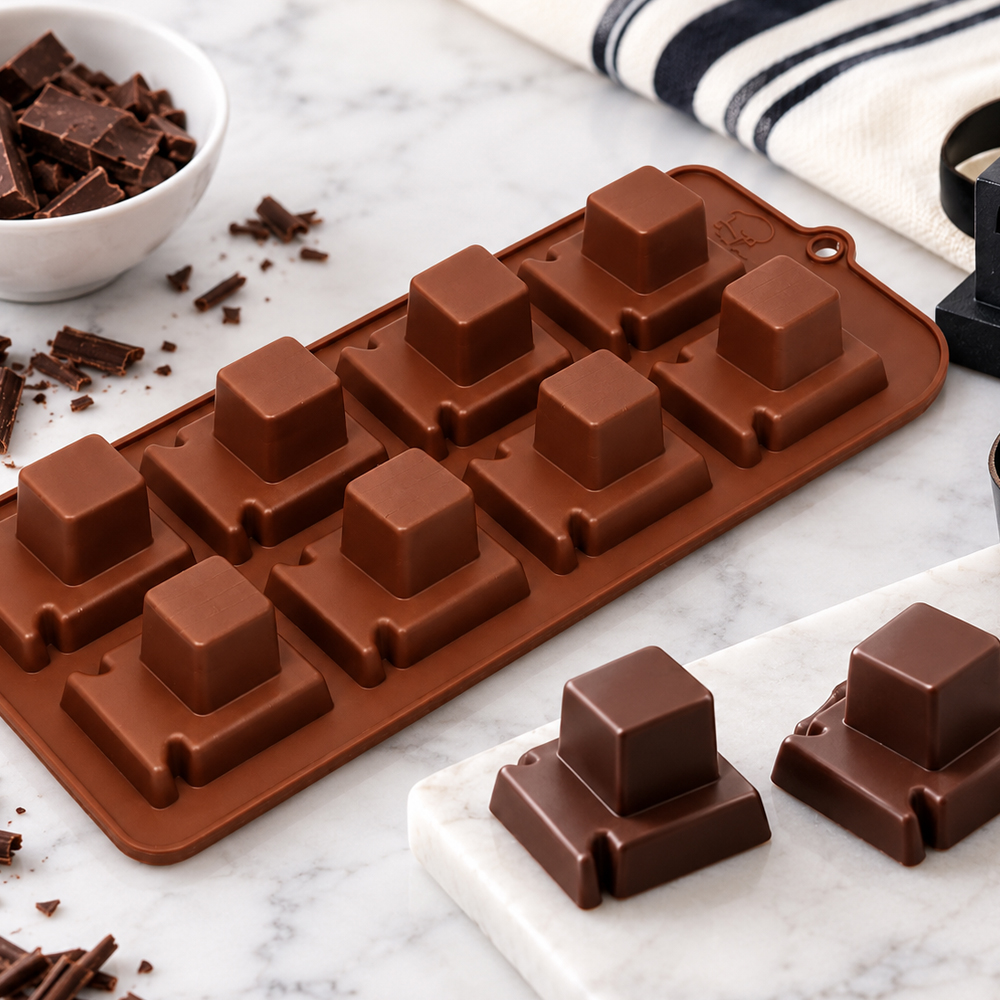 Silicone Small Tefillin Chocolate Mold, 8 Cavities - Image 2