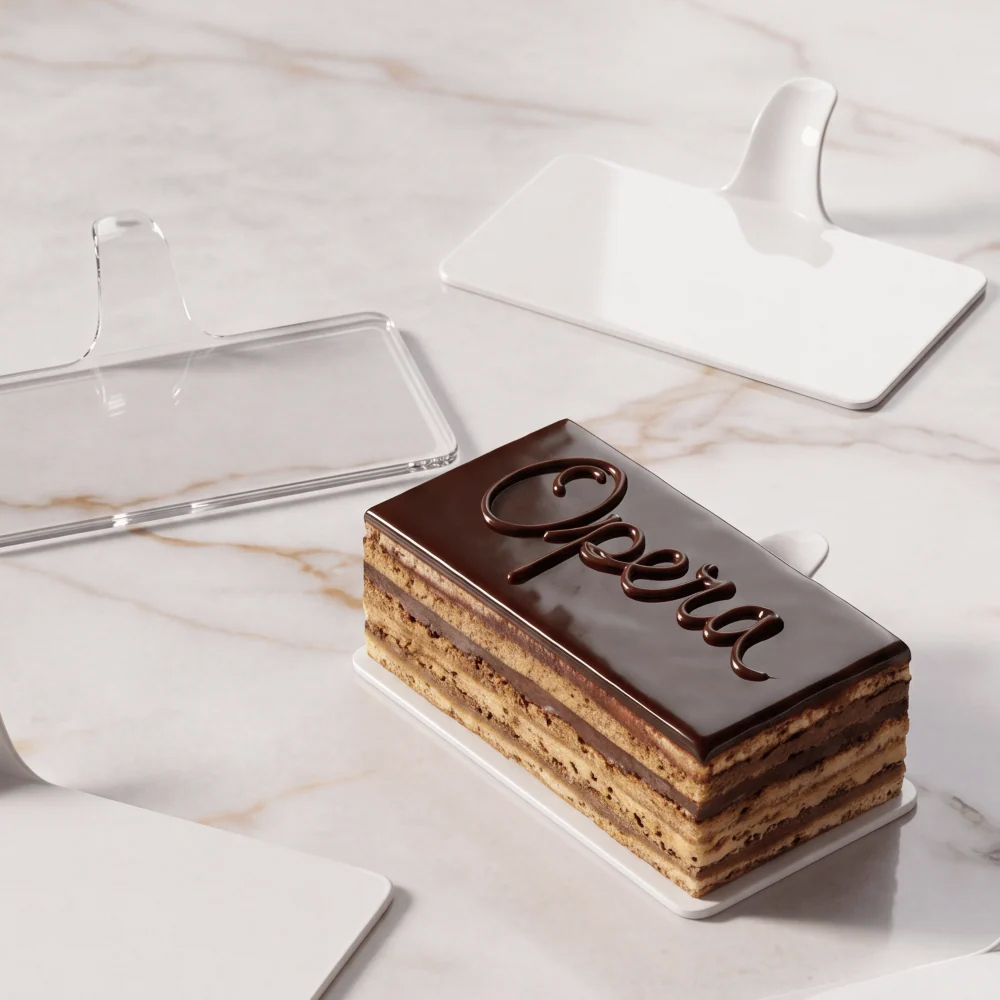 Pavoni Transparent Rectangle Dessert Tray, 3.9" X 2.2" - Pack Of 50 - Image 1