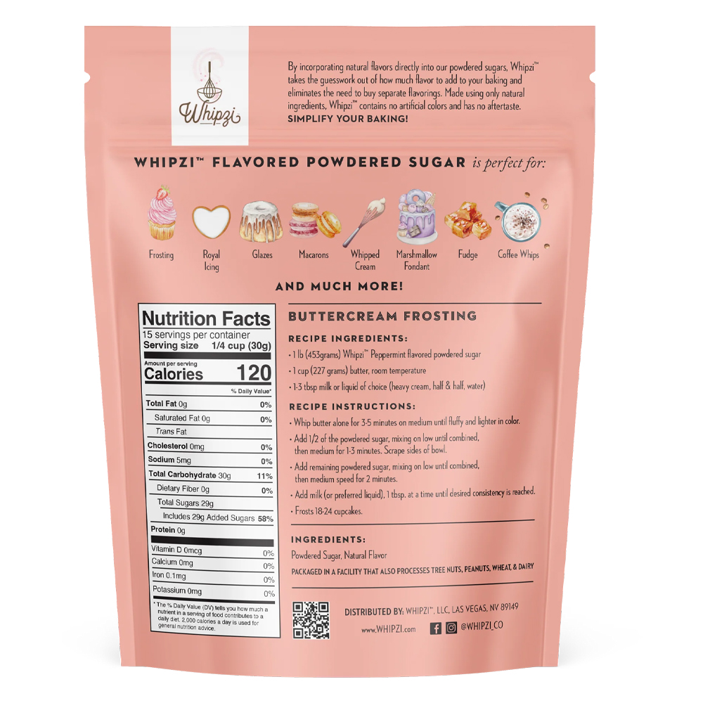 Whipzi Peppermint Flavored Powdered Sugar, 16 Oz. - Image 1