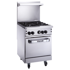 Vulcan 24S-4B Standard Oven and 4 Burners 24"