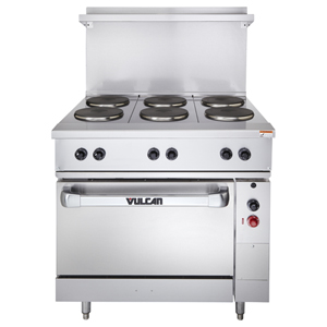 Vulcan EV36S-6FP Electric Restaurant Range 36", 6 French Plates
