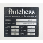 Dutchess Jn3 Semi Automatic Dough Divider Rounder 36 Part, Used Excellent Condition - Image 5