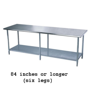 All-Stainless Work Table 84" or Longer