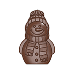 Chocolate World Snowman Polycarbonate Chocolate Mold, 1 Cavity