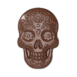 Chocolate World Dia de Los Muertos Skull Polycarbonate Chocolate Mold, 1 Cavity