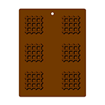 Flexible Chocolate Mold: Waffle, 50mm: 6 Cavites