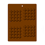 Flexible Chocolate Mold: Waffle, 74mm: 4 Cavites