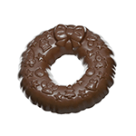 Chocolate World Christmas Wreath Polycarbonate Chocolate Mold, 2 Cavities