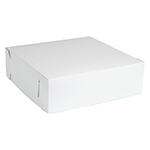 O'Creme One Piece White Cake Box, 6-1/2" x 6-1/2" x 4" - Pack of 10