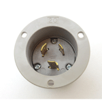 Arrow Hart 6235 Grey Twist Turn Locking Flanged Inlet NEMA L8-20P 20A 480VAC 2P 3W