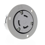 Arrow Hart 6346 Gray Twist Turn Locking Flanged Outlet NEMA L6-30R 30A 250V 2P 3W