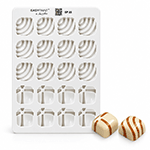 Greyas EasyPaint Ribbon & Swirl Chocolate Stencil, 24 Cavities