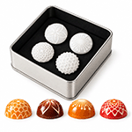 Chocolate World Flower Silicone Chocolate Stamps, 4-Piece