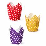 Welcome Home Brands Assorted Dot Tulip Cups, 2" x 3.25" High - Case of 1,000