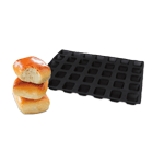 Demarle Flexipan Air Perforated Mat, Square Bun 2-3/4" x 2-3/4" x 1-3/16" High, 24 Cavities