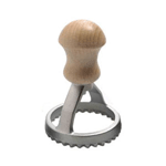 Eppicotispai Aluminum Round Ravioli Stamp with Beechwood Handle, 3-1/8" 