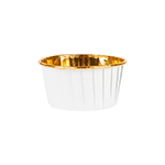Large White Pleated Baking Cup with Gold Inside, Pack of 16
