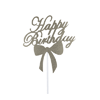 O'Creme Silver Paper 'Happy Birthday' Cake Toppers, Pack of 10