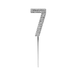 O'Creme Silver Rhinestone 'Number Seven' Cupcake Topper