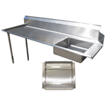 DHST-84L Stainless Steel Soil Dishtable with Prerinse Basket - 84" Left