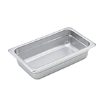 Steam Table Pan, Stainless, Quarter Size (10-5/16" x 6-5/16") x 2-1/2"