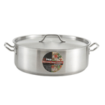 Winco 25 Quart Brazier with Cover, Stainless Steel, Used Excellent Condition