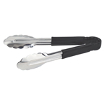 Winco Utility Tongs, Heavy Duty, with PVC Sleeve, 9" Black